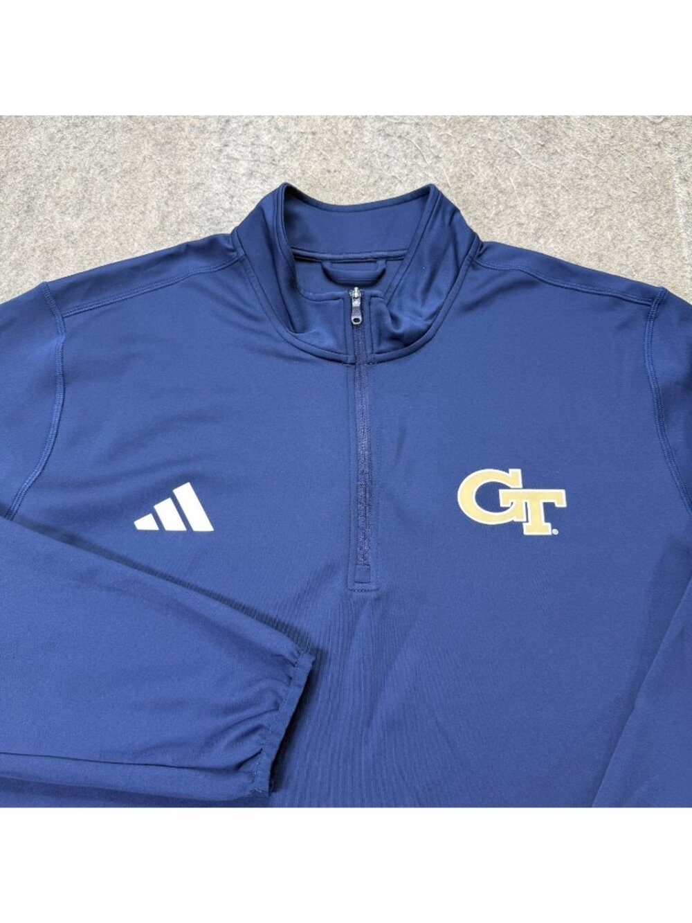 Georgia Tech Yellow Jackets Adidas 1/4 Zip Pullover Men XL Blue Performance